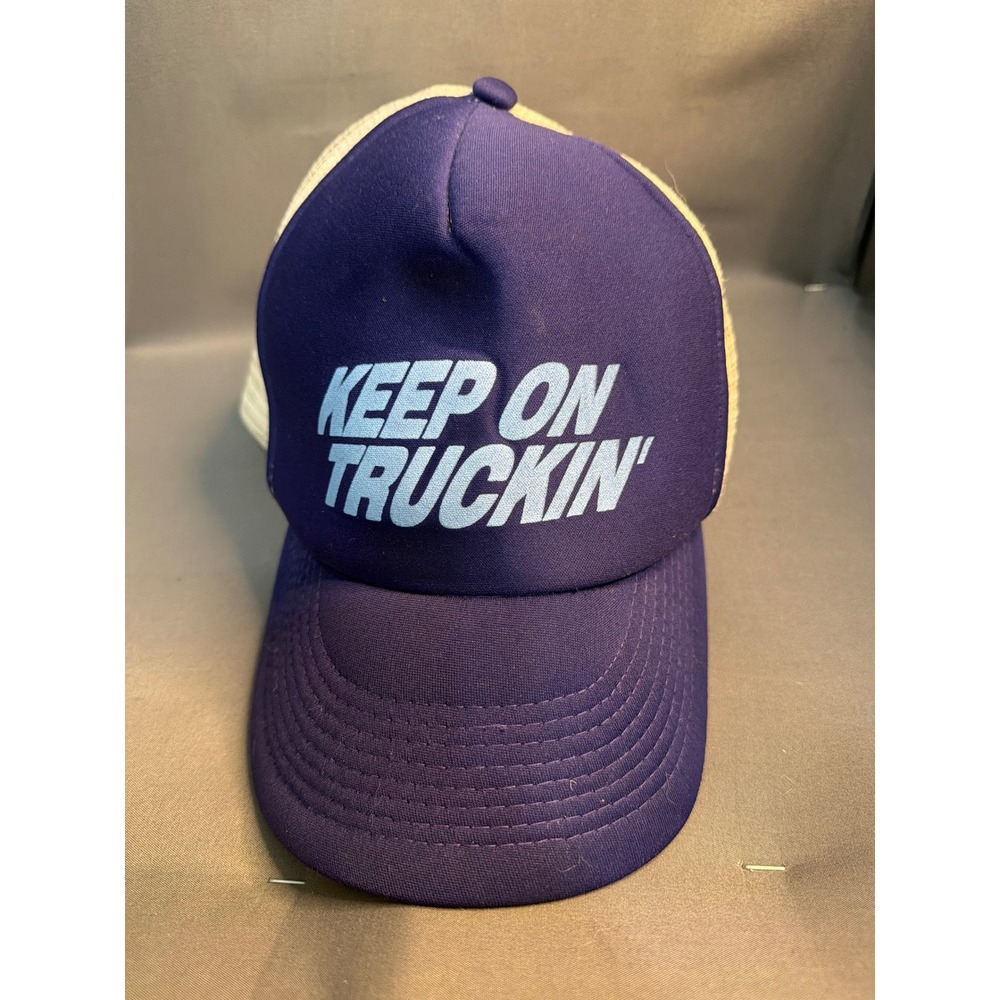 Vintage Cobra Keep On Truckin Trucker Hat Purple White Snapback Mesh Cap